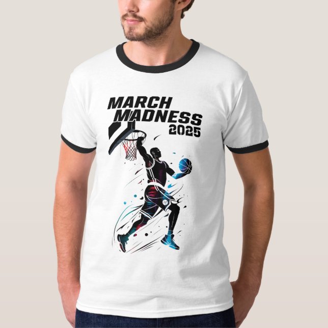Playera ringer la Locura de Marzo Baloncesto T-Shirt (Vorderseite)