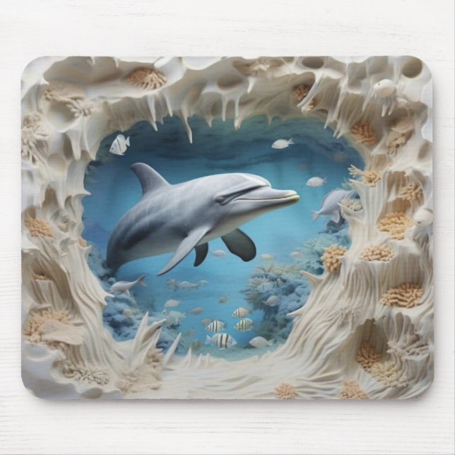 Playful 3D Dolphin Mousepad (Vorne)