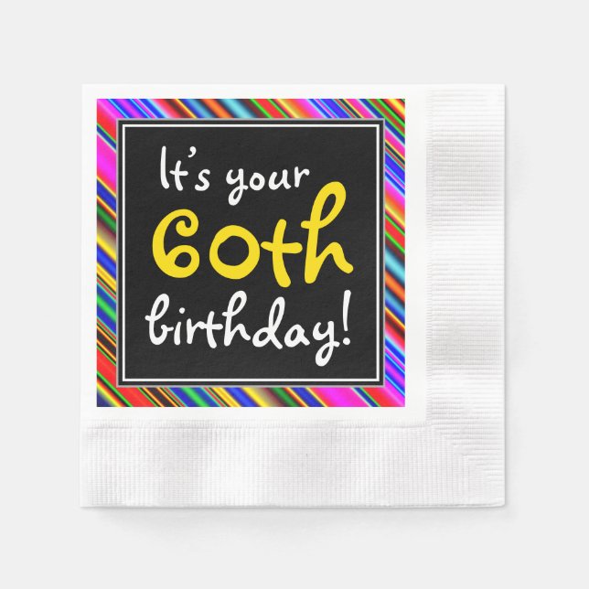 Playful 60. Geburtstagspapier Napkins Serviette (Vorderseite)