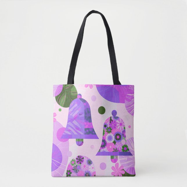 Playful Abstract Floral Circles Tote Bag (Vorderseite)