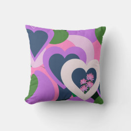 Playful Abstract Heart Throw Pillow Kissen