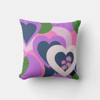 Playful Abstract Heart Throw Pillow Kissen