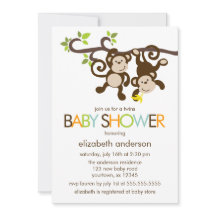 Playful Affen Twins Baby Dusche