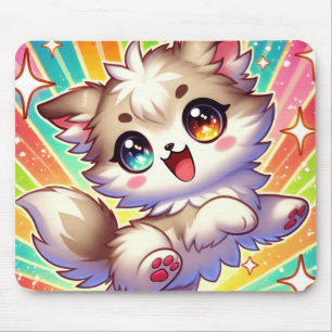 Playful Anime Pet Full of Joy Mousepad