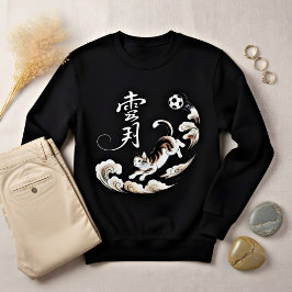Playful Asian Cat Soccer for Pet Loving Sports Fan Sweatshirt