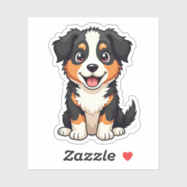 Playful Australian Shepherd Puppy - Niedlich Style Aufkleber