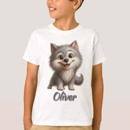 Playful Baby Wolf - Anpassbarer T - Shirt für Kind