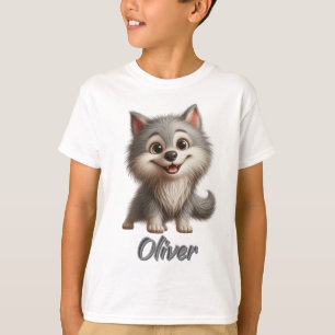 Playful Baby Wolf - Anpassbarer T - Shirt für Kind