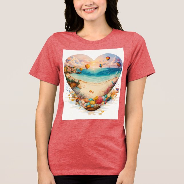 Playful Beach Sandcastle Scene T - Shirt Design (Vorderseite)