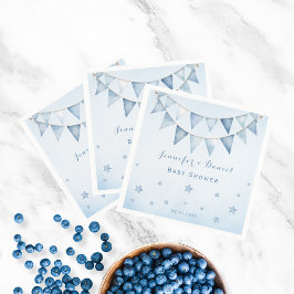 Playful Blue Baby Showstars Pennant Garland Serviette