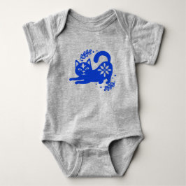 Playful Blue Cat Baby Bodysuit – CozyBun Strampler