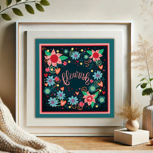 Playful Blue Geblüht Inspiration Hübsch Fotodruck