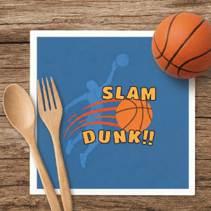 Playful Blue Slam Dunk Basketball Geburtstag Serviette