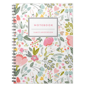 Playful Blumen-personalisiertes Notizbuch Notizblock