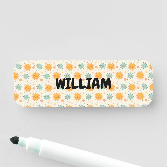 Playful Boho Sun Namensschild (Beispiel)