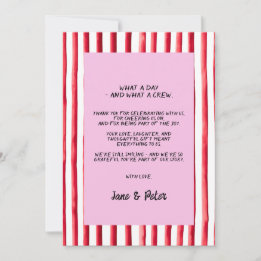 Playful & Bright Modern Wedding Thank You Card Dankeskarte