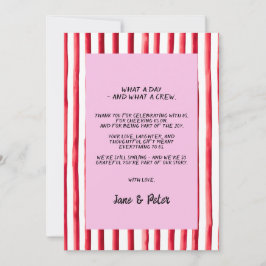 Playful & Bright Modern Wedding Thank You Card Dankeskarte