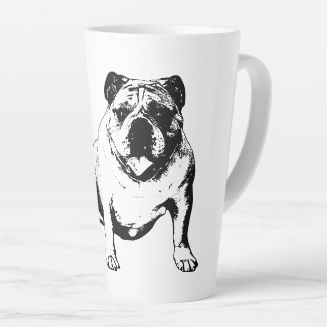 Playful Bulldog Design Milchtasse (Rechte Ecke)