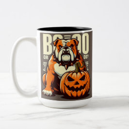 Playful Bulldog Pop Art: Boo oder Bulldog? Zweifarbige Tasse