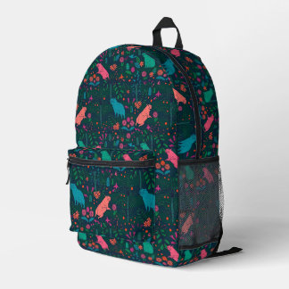 Playful Capybara in the Forest – Tropical Seamless Bedruckter Rucksack