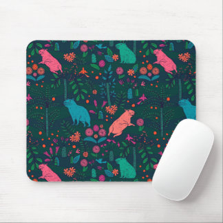 Playful Capybara in the Forest – Tropical Seamless Mousepad