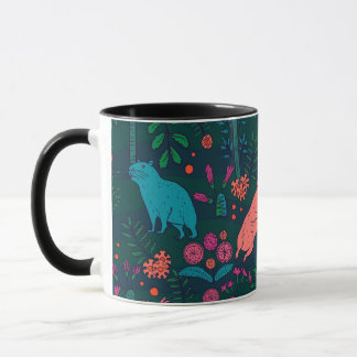 Playful Capybara in the Forest – Tropical Seamless Tasse