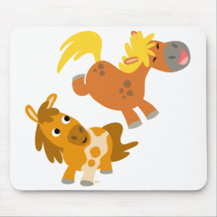 Playful Cartoon-Ponys Mousepad