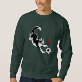 Playful Cat Soccer Sweatshirt for Men