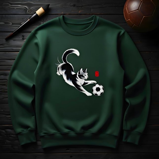 Playful Cat Soccer Sweatshirt for Men (Von Creator hochgeladen)