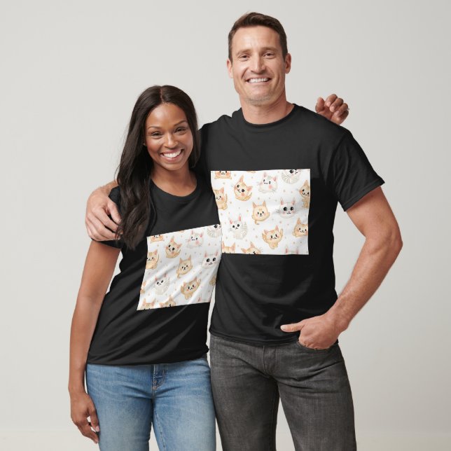 Playful Cats Pattern T-Shirt (Unisex)