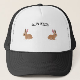 Playful Charm Rabbit Image with ADD TEXT Printed Truckerkappe