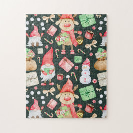 Playful Christmas Aesthetic Pattern - Fun Holiday  Puzzle