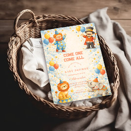 Playful Circus Friends Baby Shower Einladung