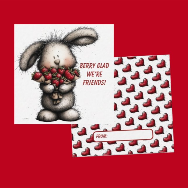 Playful Classroom Valentine – Bunny Design  Mitteilungskarte (Von Creator hochgeladen)