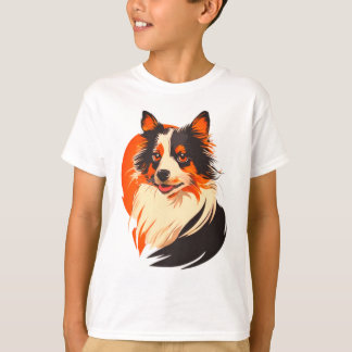 Playful Collie Companion - Vibranly Dog Art T-Shirt