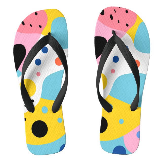 Playful colorful organic shapes| monogram flip flops (Fußbett)