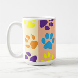 Playful Colorful Paw Prints Cute Pet Lover Coffee  Kaffeetasse