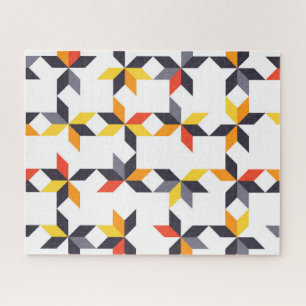 Playful, colorful, trendy, urban cool illustration puzzle