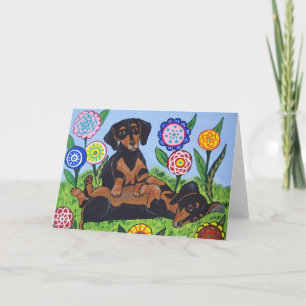 Playful Dackel-Gruß-Karte Karte
