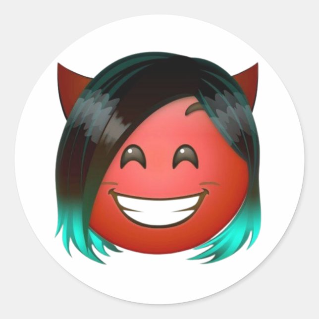 : Playful Devil Emoji Sticker (Vorderseite)