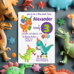 Playful Dinosaurier drei Jahre Einladung zum Gebur