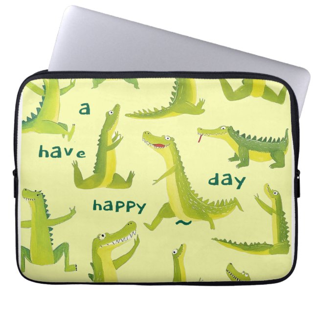 Playful Dinosaurier Electronics Bag Laptopschutzhülle (Vorderseite)