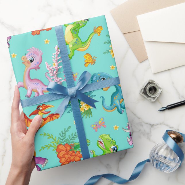 Playful Dinosaurier Geschenkpapier (Schenken)