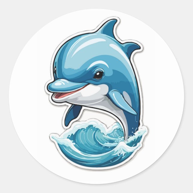 Playful Dolphin Leap Sticker Design - Ozeane Wildn (Vorderseite)