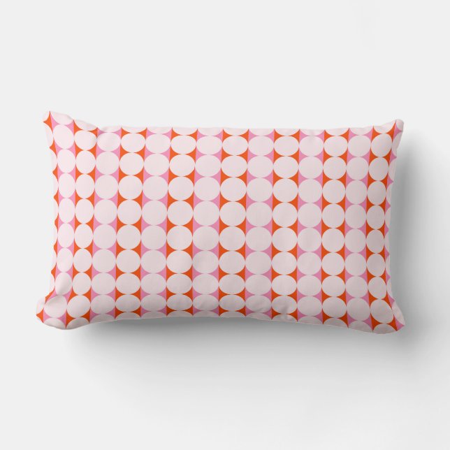 Playful Dots & Stripes - red and pink Lendenkissen (Vorderseite)