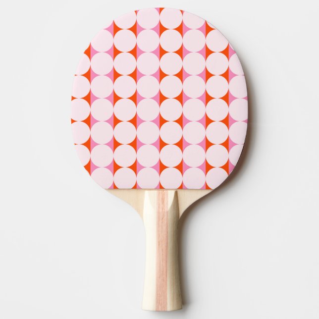Playful Dots & Stripes - red and pink Tischtennis Schläger (Vorderseite)