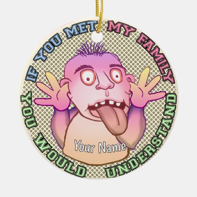 Playful family face keramik ornament (Vorne)