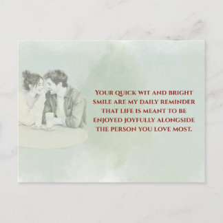 Playful & Funny Love Quote Postcard | Laughing Cou Postkarte