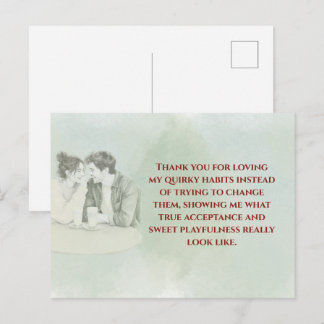 Playful & Funny Love Quote Postcard | Laughing Cou Postkarte