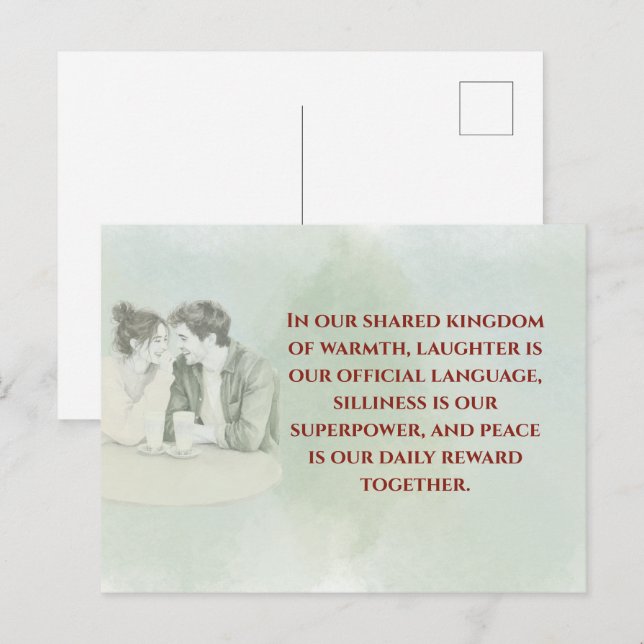 Playful & Funny Love Quote Postcard | Laughing Cou Postkarte (Vorne/Hinten)